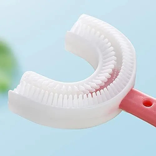 Kids U-Shaped Silicone Toothbrush for 2-9 Years Kids | فرشاة أسنان سيليكون على شكل U للأطفال من عمر 2 إلى 9 سنوات