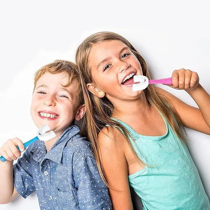 Kids U-Shaped Silicone Toothbrush for 2-9 Years Kids | فرشاة أسنان سيليكون على شكل U للأطفال من عمر 2 إلى 9 سنوات
