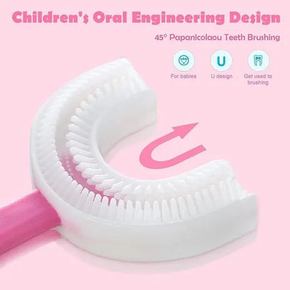 Kids U-Shaped Silicone Toothbrush for 2-9 Years Kids | فرشاة أسنان سيليكون على شكل U للأطفال من عمر 2 إلى 9 سنوات